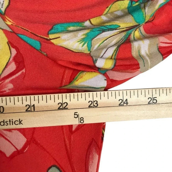 Susan Graver Blouse Womens Size XL Orange Tunic Top Asymmetrical Hem 3/4 Sleeve - Picture 8 of 12